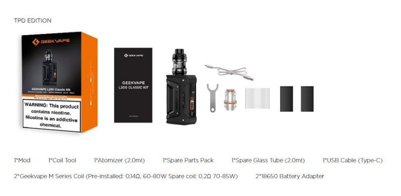 GEEK VAPE aegis legend CLASSIC l200 200W Vape Kit 10