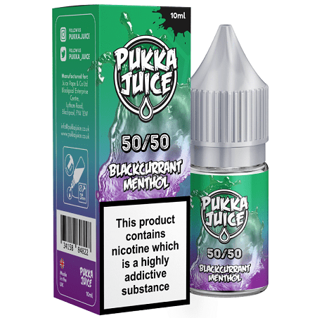 PUKKA juice blackcurrant menthol 50 50 10ml eliquid