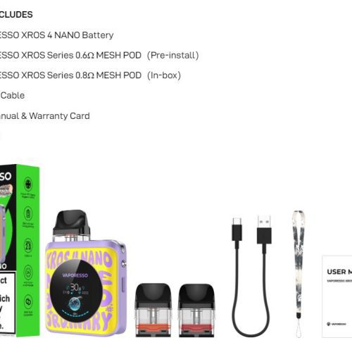 VAPORESSO XROS 4 NANO Vape Pod Kit 7